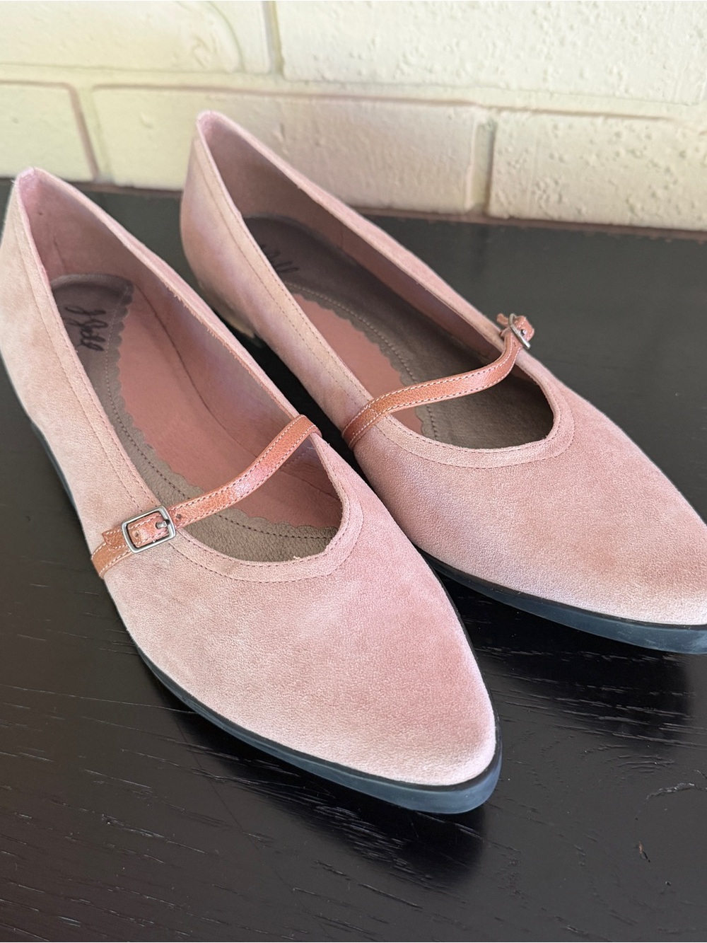 NEW J.Jill Pointed Toe Suede Mary Jane Flats Womens Size 11 Classic Old Money